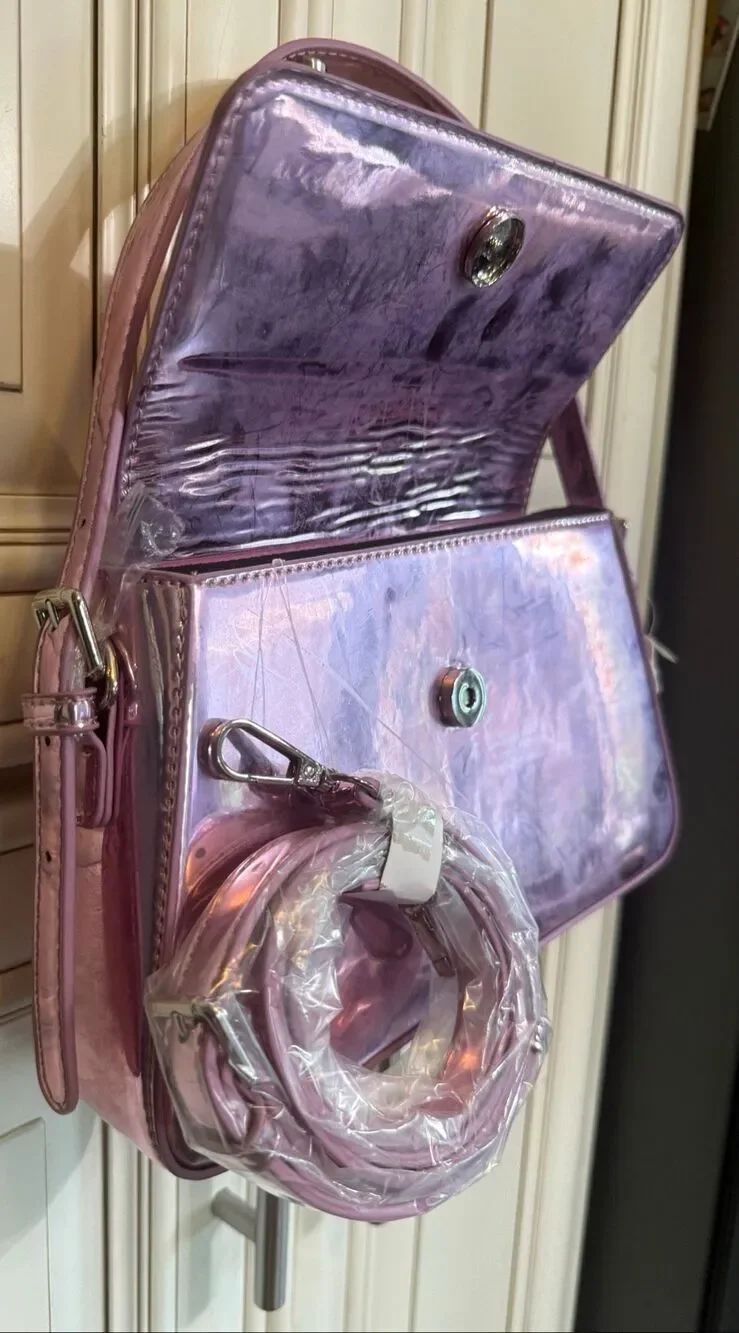 Urban Expressions Women's Metallic Donna Crossbody Purse Handbag Pink NWT